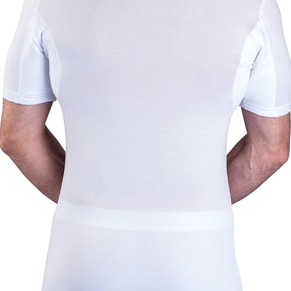 Sweatproof Undershirt for Men, V-Neck, White, Sweat Pads size small - Picture 5 of 8